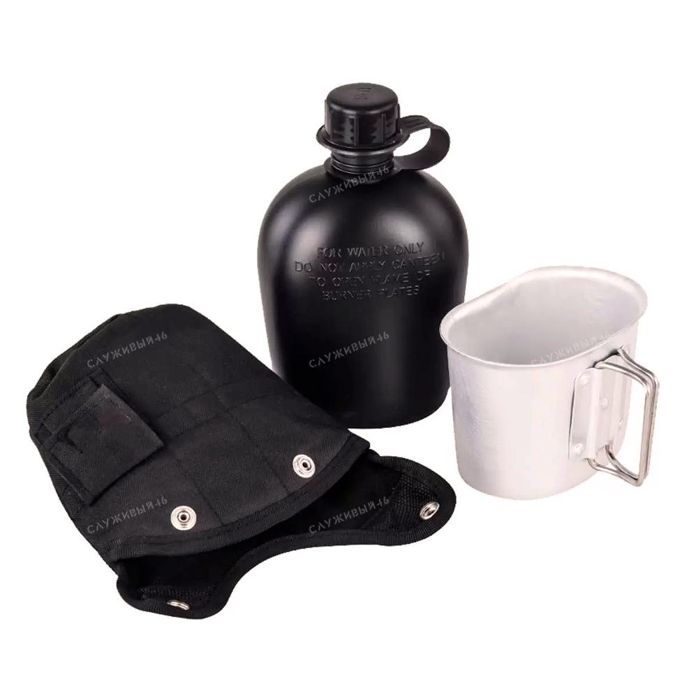 Артикул: 2000000538372 Фляга + котелок TACTICAL PRO Canteen 1 Qt (Чёрная)