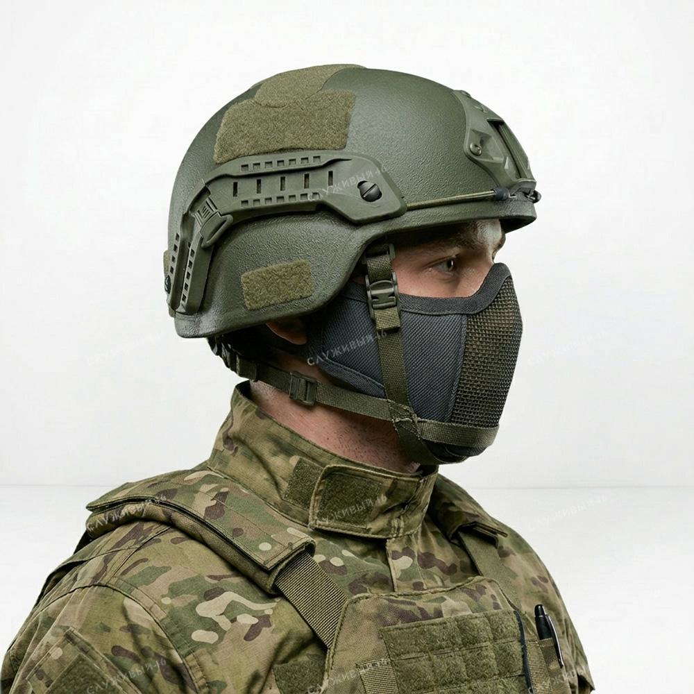 Артикул: 2000000567464 Композитный шлем (С УШАМИ) ACH MICH NIJ IIIA Ops-Core (олива) для спецоперации